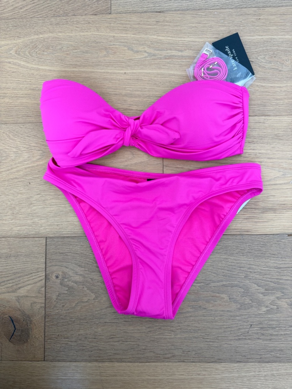 New Kate Spade XS Hot Pink Snapdragon 2 piece swimsuit - Picture 2 of 4